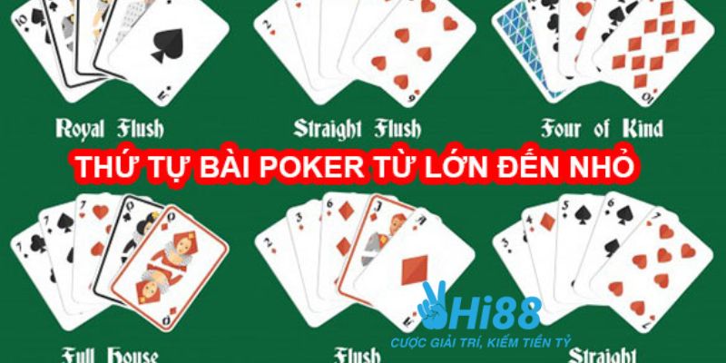 Khái niệm về tay bài và thứ tự bài poker có nghĩa là gì?